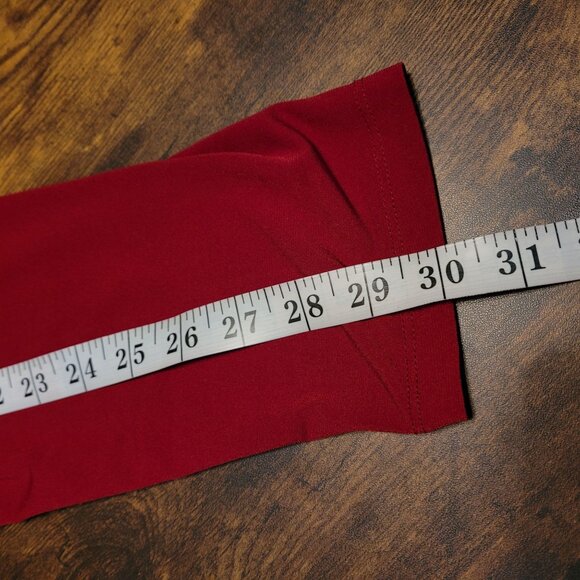 Coldwater Creek Accordion Pleated Maxi Dress Sz 18 Cherry Red Drop Waist Stretch - Picture 9 of 10